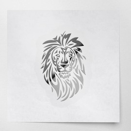 Transparent Decal Stickers of Lion (Metallic Silver) Premium Waterproof Vinyl Decal Stickers for Laptop Phone Accessory Helmet Car Window Mug Tuber Cup Door Wall Decoration ANDSKUSg11923SI