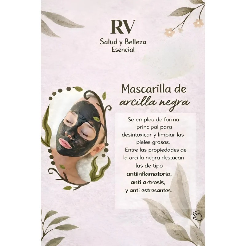 Mascarilla Facial Arcilla Negra Limpieza Pack 2 Profunda