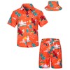 TUNEVUSE Little and Big Boys Hawaiian Shirt and Short Set,