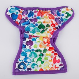 Sigzagor Newborn Baby Diaper Nappy Cover 4.4lbs to 10lbs For Girls (Colorful Hear)