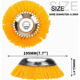 Weed Brush for Brush Cutter, Nylon, 8 Inch Weed Trimmer, Weed Brush Cutter, Weed Brush Professional Wild Herb Grout Brush, Cone Brush for Garden, Brush Cutter, Round Brush