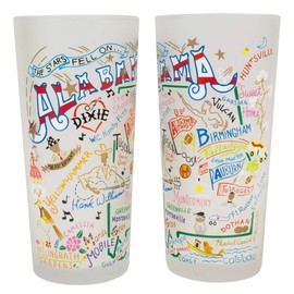 catstudio Alabama Drinking Glass | Geography Inspired Artwork Printed on a Frosted Cup