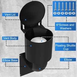 Dryer Vent Cover 4 inch, Seal Natural Energy Saving, Replacement Vents UV Resistant with Screws and Washers Necessary for Installation (Black)