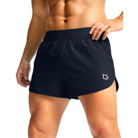 G Gradual Pantalones cortos para correr para hombre, de 7,6 cm, ligeros, de secado rápido, para gimnasio, con bolsillo interior para llaves, color azul marino, talla pequeña