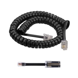 Telephone Cord Detangler,AIMIJIA Black Coiled Telephone Handset Cord 6 Ft Uncoiled(1.1 Ft Coiled) and (Handset Cord+Detangler)
