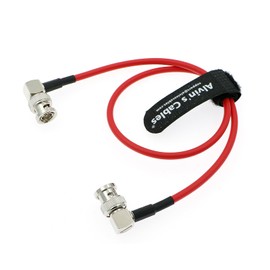 Alvin's Cables RED Komodo / Atomos Monitor Compatible 12G SDI Flexible Coaxial Cable Ended Right Angle BNC Male to Male 75Ω Shielded Wire for 4K Camcorder, Red 50cm