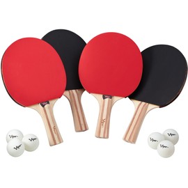 Viper Table Tennis Accessory Set, 4 Rackets/Paddles and 6 Balls