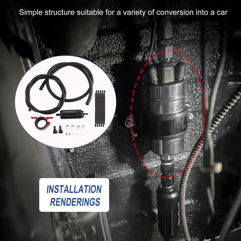 Universal External Inline High Pressure Fuel Pump 12V with Mounting