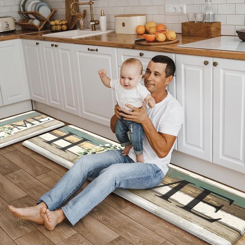 KIMODE Anti Fatigue Kitchen Mats, Farmhouse Kitchen Rugs Sets of
