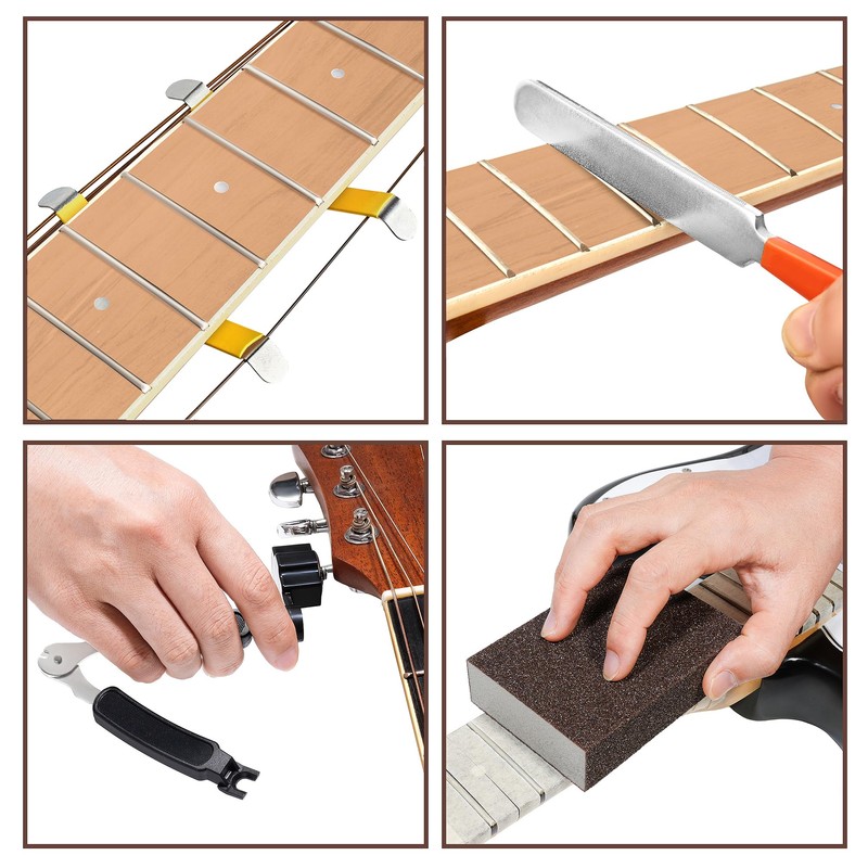Guitar Luthier Fret Repairing Maintenance Setup Tool Kit with Guitar
