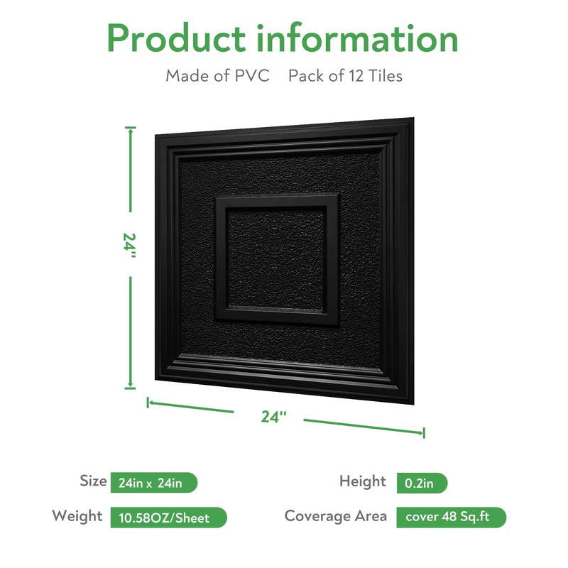 STICKGOO Drop Ceiling Tile 2ft x 2ft, Ceiling Panel High-Grade