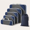 6-Piece Travel Compression Packing Cube Set with Mesh Panels and