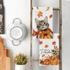 Artoid Mode Cat Leaves Hello Pumpkin Autumn Dish Towels 42x65