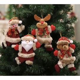 Viaecone 4 Pack Plush Christmas Ornaments