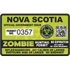 4". Nova Scotia Zombie Hunting Permit - Hunter Response Team Unit Outbreak Sticker