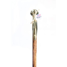 Walking Cane - Original Bubba Stik Lady Style Walking Stick with Brass Hame Handle. Made in Texas by Real Texans. (Mahogany, 36" Tall)