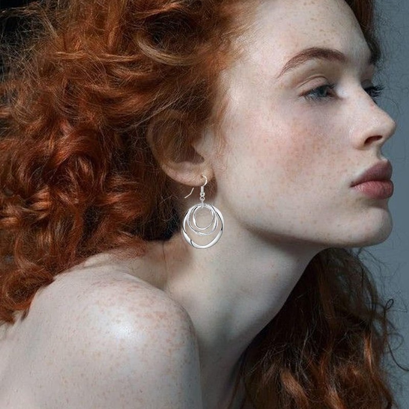 HAIXIAN Aesthetic Classic Infinity Linear Circles Boho Drop Earrings for