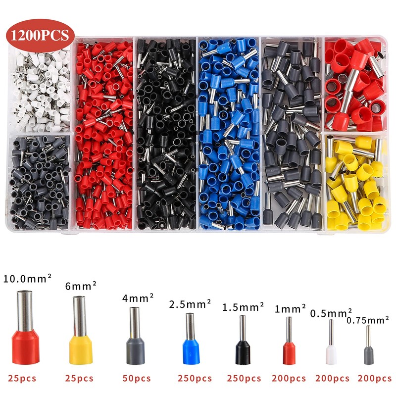 Hexagonal Crimping Pliers Set, Ferrule Crimping Tool Set with 1200