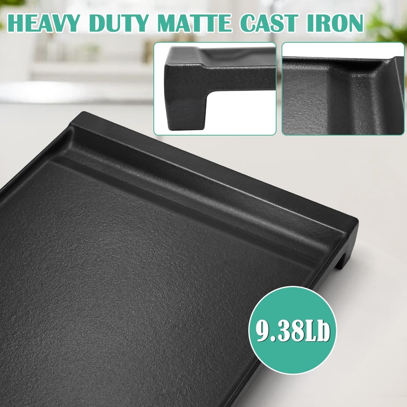 Hiorucet WB31X24738 Cast Iron Griddle Replacement for GE Appliance Gas