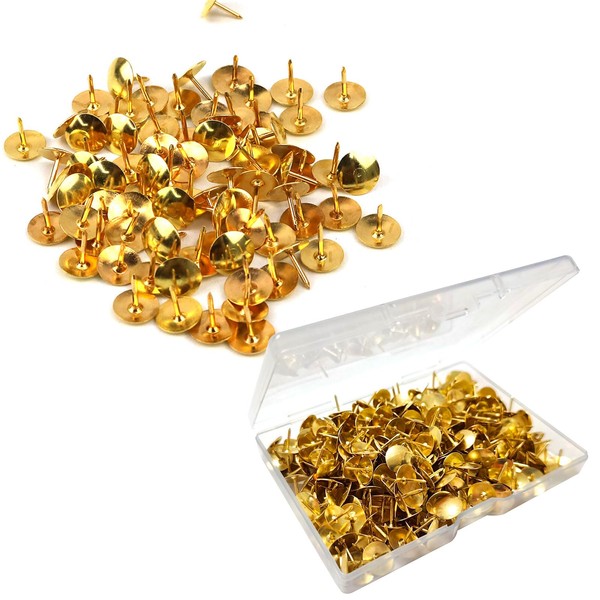 300 Metal Drawing Push Pins, Push Pins Gold with Storage