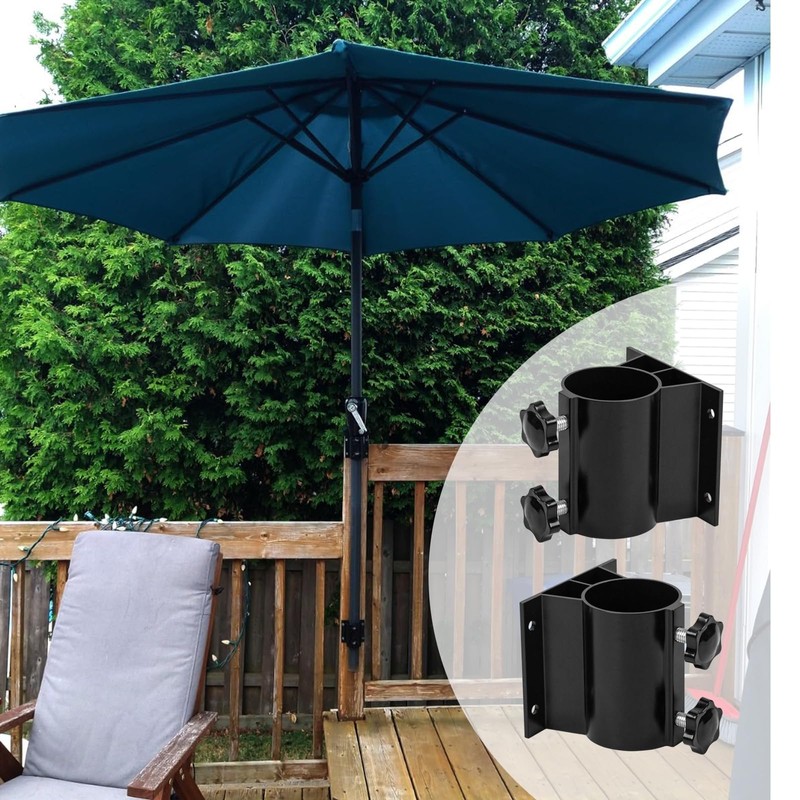 2pcs Patio Umbrella Holders, Outdoor Umbrella Base, Adjustable Metal Umbrella