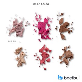 Beetbul Kit de Maquillaje Bissú Paleta de 6 Colores + 1 Aplicador de Terciopelo + 2 Aplicadores de Dedo + 1 Esponja de Maquillaje + 1 Esponja Exfolian