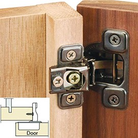 Salice 106° Self Close 1-1/4" Overlay Face Frame Hinge, Nickel Finish Pair