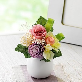 Hanamidori Preserved Flower for Modern Buddhist Altar, Mini Buddha Flower Noe, Peach, 1 Piece