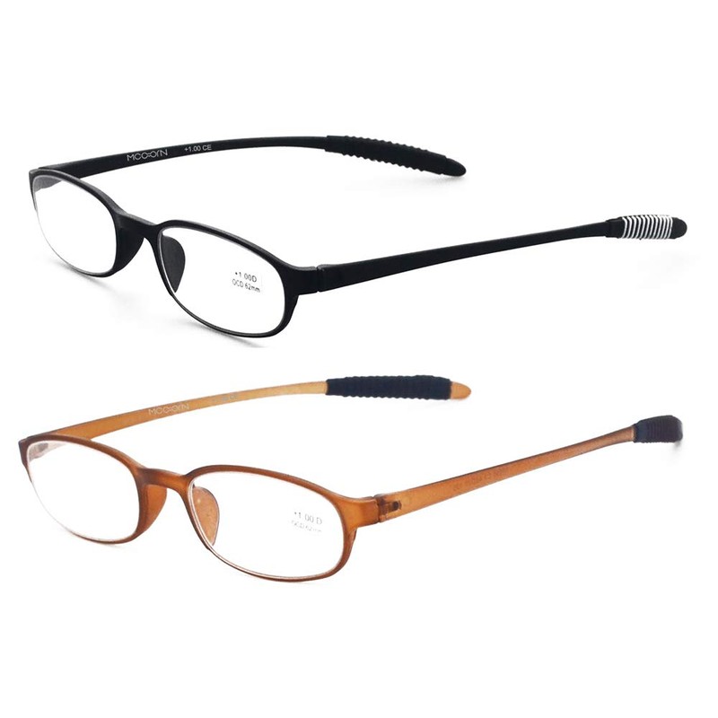 Mcoorn Lightweight Reading Glasses,Flexible(Memory Plastic) Readers for Men and Women