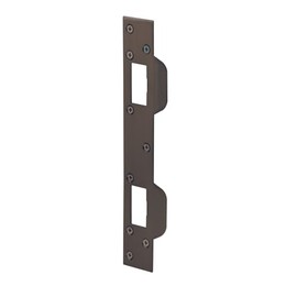 Prime-Line U 10538 Maximum Security Combination Door Strike 5-1/2 In. Hole Spacing 1-5/8 x 11 In. with Screws Classic Bronze Finish (Single Pack)