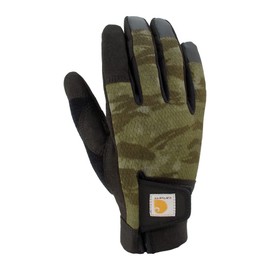 Carhartt Men's Synthetic Leather High Dexterity Touch Sensitive Secure Cuff Glove, Basil Blind Fatigue Camo, Large
