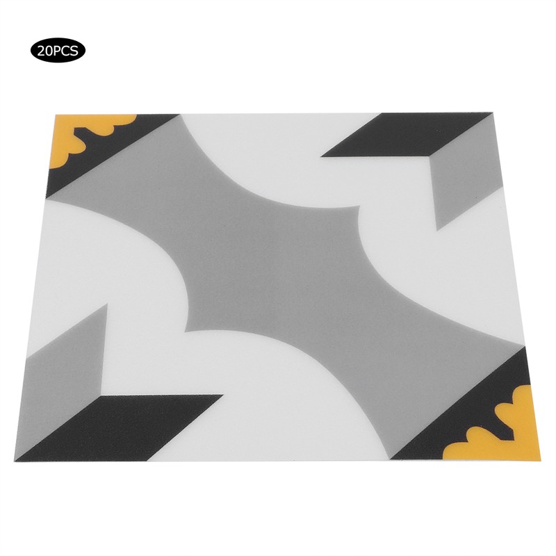 20PCS Ceramic Tile Sticker Waterproof Non Slip Wall Floor Sticker