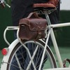 TOURBON Retro Bike Handlebar Bag Genuine Leather Bicycle Rear Saddle