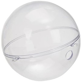 RAYHER - Plastik-Kugel, 2 tlg., 14 cm, mit 15 mm Loch für LED Kette, kristall