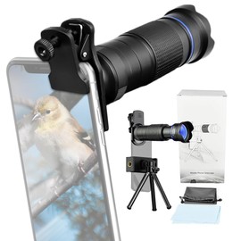 Andoer 36X Phone Telephoto Lens Kit with Mini Tripod Phone Clip Phone Holder Lens Bag Cleaning Cloth for Hiking Camping Wildlife Observation Moon Sports Game Concert Watching