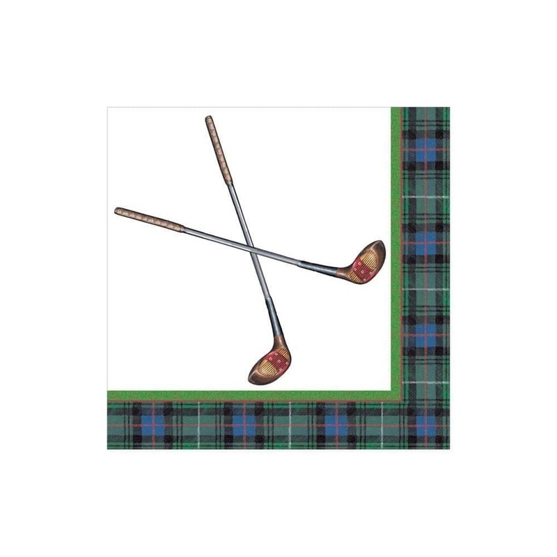Caspari Golfing Paper Cocktail Napkins - 20 Per Package