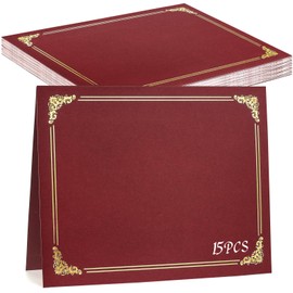 gisgfim 15Pcs Certificate Holders Diploma Covers Single Sided Gold Foil Border Award Certificate Covers for Letter Size 8.5x11 Certificates Cardstock Document Papers Storage Organizer (Maroon)