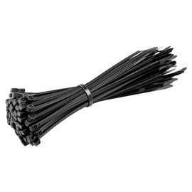Black Cable Ties, 150mm x 3.6mm, Pack of 100, Premium Nylon Zip Ties, Multi-Purpose Plastic Tie Wraps, Secure Self-Locking Mechanism, for Home, Garden, Workshop, Office and DIY