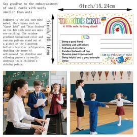 4 x 6 inch Large Size Rainbow Happy Mail Teacher Notes to Parents Classroom Good Behavior Incentive Motivational Cards 50 Pcs Bulk Motivational Notes Positive Postcards For Home,Preschool, Elementary School