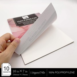 GR DZPLUS Yupo Paper 10 hojas | 10 x 7 pulgadas | 116GSM