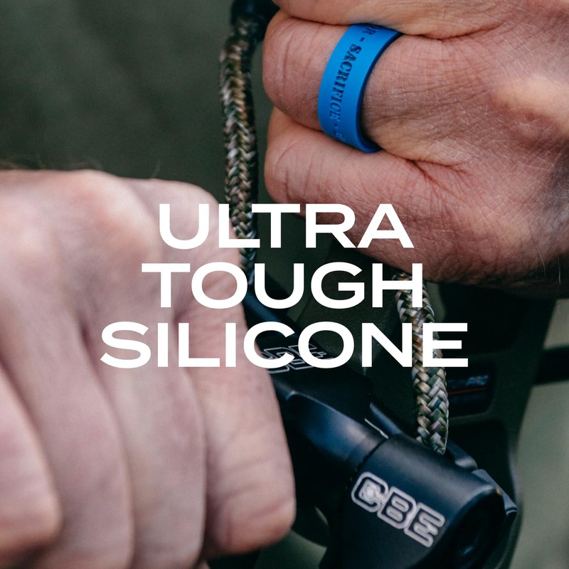 QALO Women's Rubber Silicone Ring, Strata Realtree Clinch Knot, Comfort