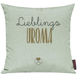 ShirtInStyle Sofa Cushion Motif Typo Kuschelidee Lieblingsmensch Lieblingsmensch Lieblingings Uroma, Cushion, Sofa, Decoration, Gift Family Love, Colour Mint