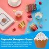 PATIKIL Cupcake Wrappers Paper, 50 Pack Baking Cups Standard Wave