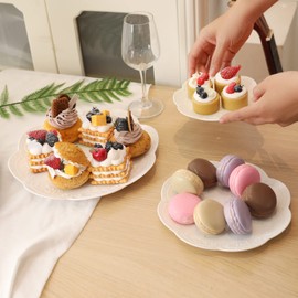 PowerKing Soporte de plástico para Cupcakes de 3 Niveles, Bandeja para Servir en Niveles, Soporte de plástico para postres, Dulces, Bodas, cumpleaños, Fiesta de té (Redondo, 2 Unidades)