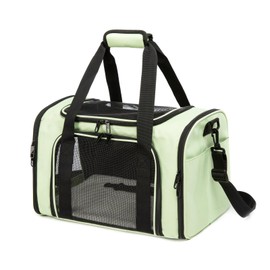 Cat Carrier Dog Carrier Pet Carriers for Medium Small Cats Dogs Puppies up to 15 Lbs,TSA Airline Approved Small Dog Cat Carriers Soft Sided,Collapsible Travel Puppy Carrier (Green, Large)