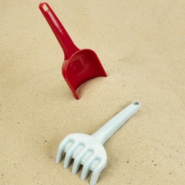 Theo Klein 7691 Flour Shovel and Sand Rake, Colourful Sandpit Set, with Shovel and Rake, Recycled Plastic, Toy for Children from 18 Months