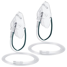 Geiserailie 2 PCS XL Oxygen Mask with 6.6 Ft Tubing and Adjustable Elastic Strap, Adult Oxygen Mask with Tubing, Transparent Oxygen Masks for Face Adult