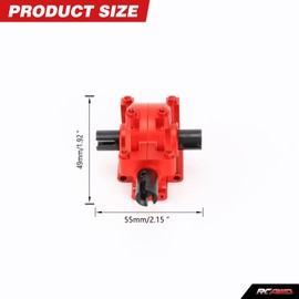 RCAWD Full Metal Gear Front Transmission Module Set 1/10 LOSI Baja Rey Rock Racer Upgrade Parts(Red)