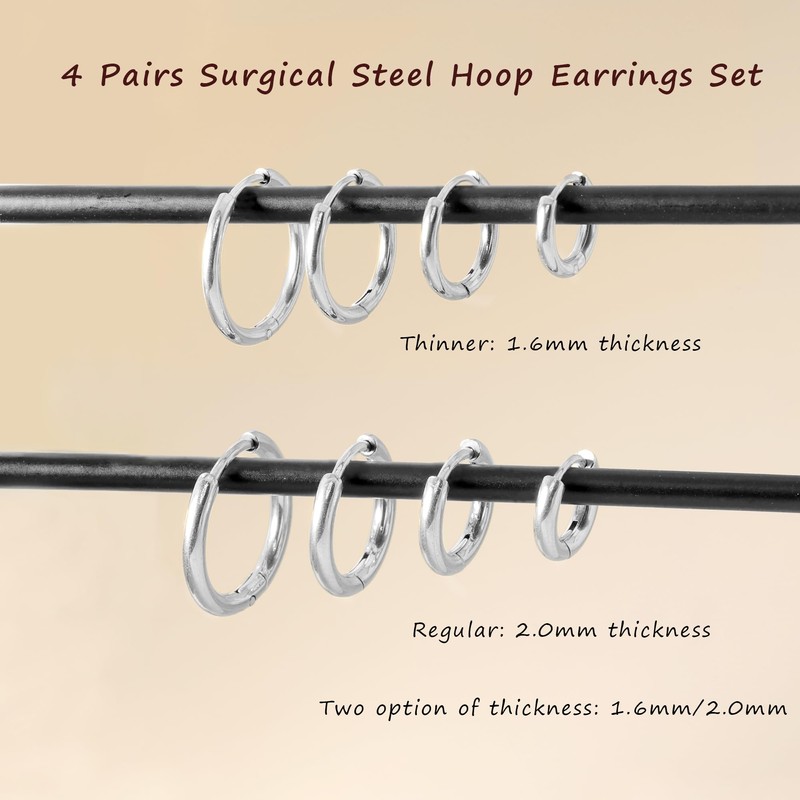 Small Hoop Earrings for Women Men Silver Huggie Hoop Earrings