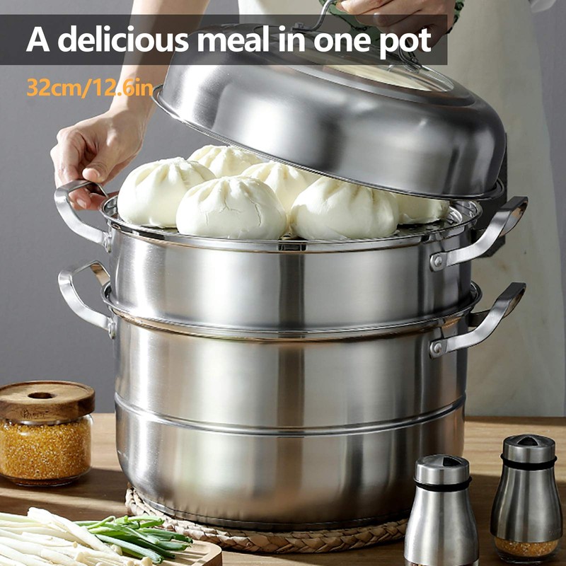 Xuthusman 304 Stainless Steel Steamer - Stackable 5 Levels with